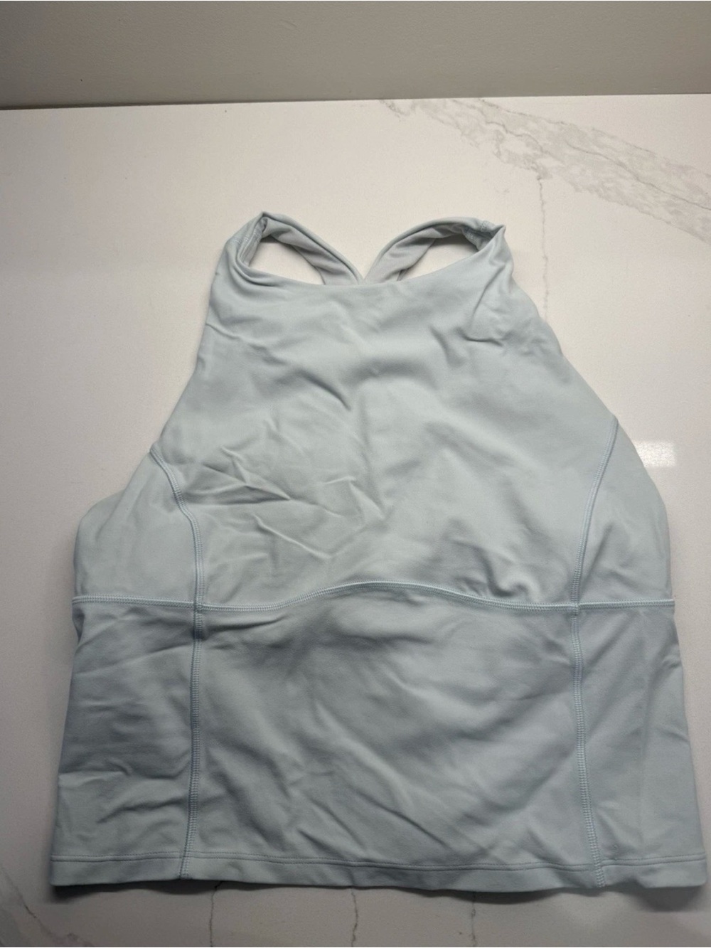 Lululemon Align Tank High Neck Criss Cross Back Size 8 Light Blue